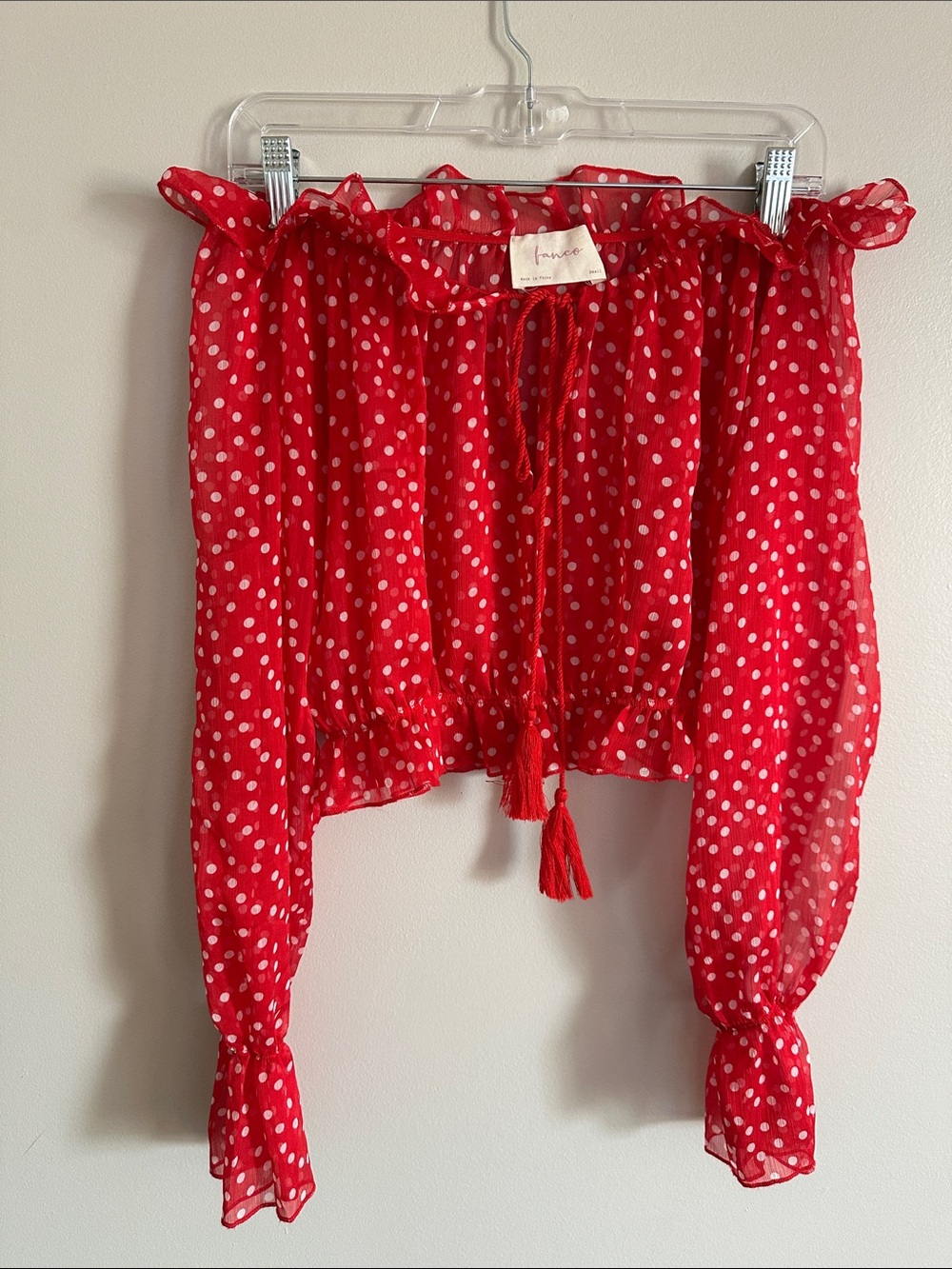 NWT Long sleeve off-the-shoulder supper crop top - Picture 8 of 10